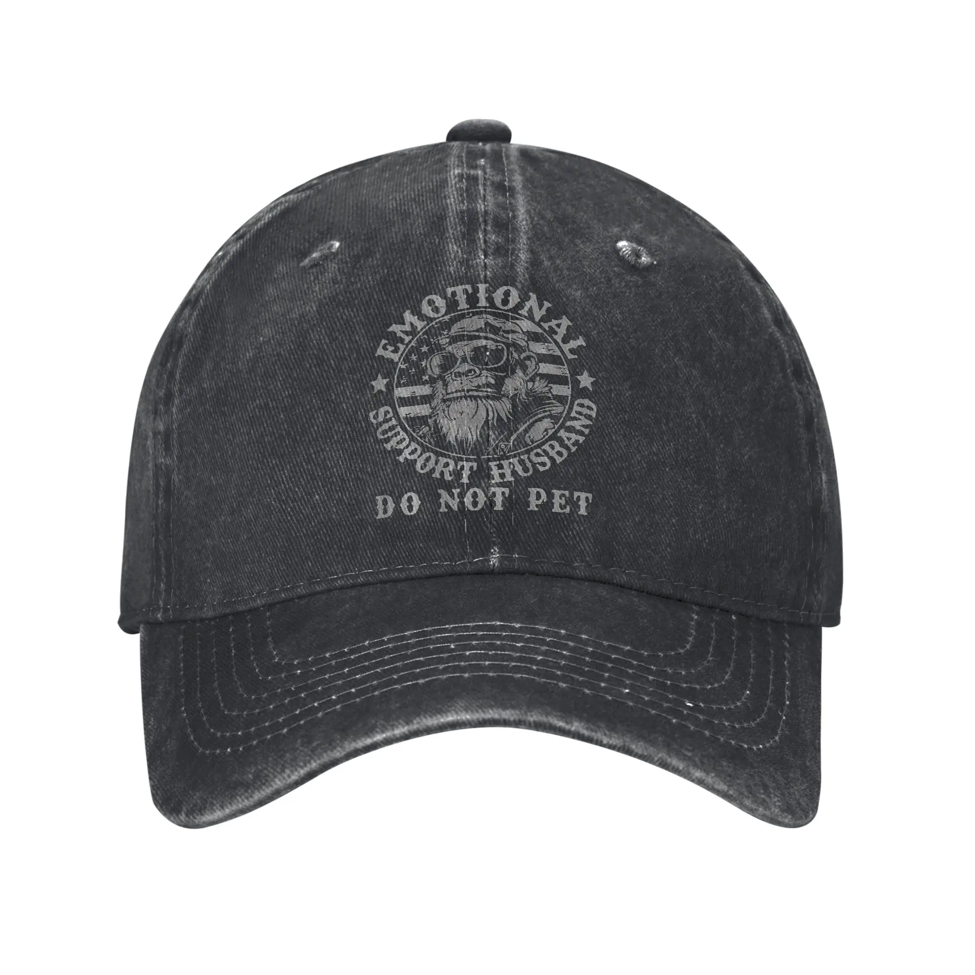 Emotional Support Husband Do Not Pet Baseball Cap Classic Distressed Cotton Funny Monkey Snapback Hat Outdoor Adjustable Hats