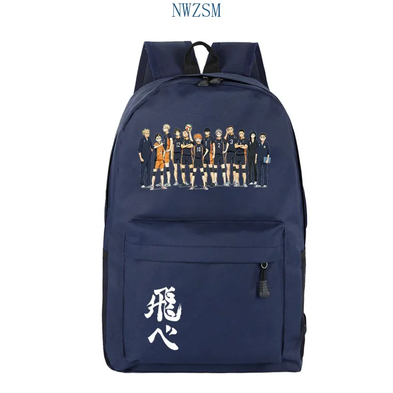 Anime Haikyuu Karasuno Mochila Unisex Nylon Schoolbag, Sacos de Viagem, Bolsa de Ombro Laptop, Estudante, Moda