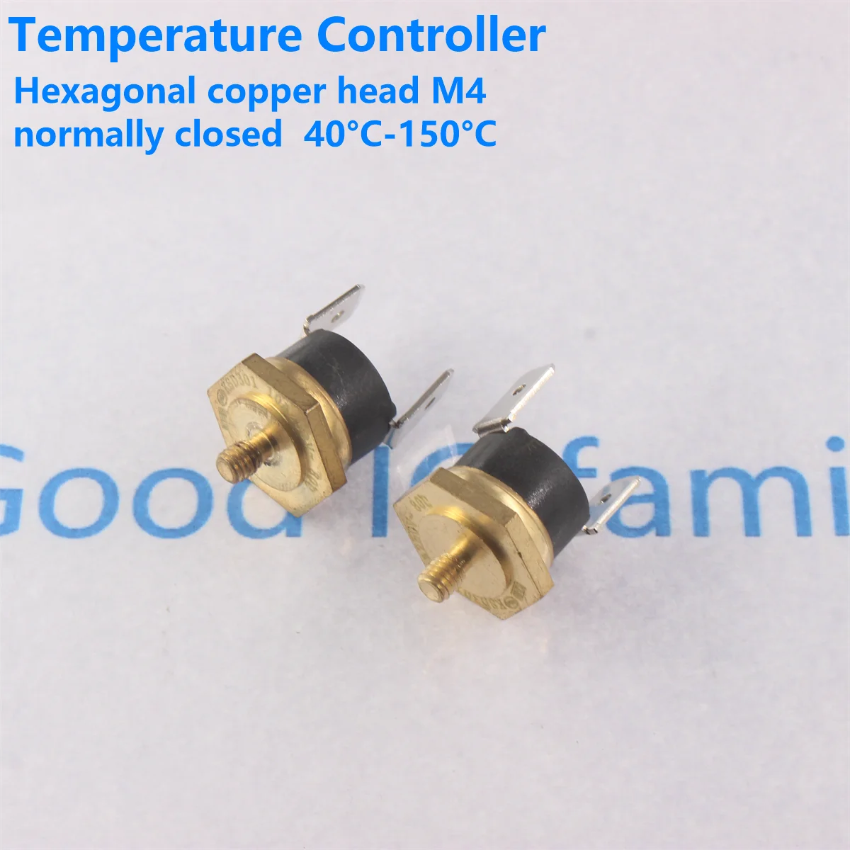 1Pcs KSD301 Thermostat M4 Normally Closed 40°C-150°C Temperature Switch Hexagonal Copper Head 250V 10A Bent Leg Thermostat