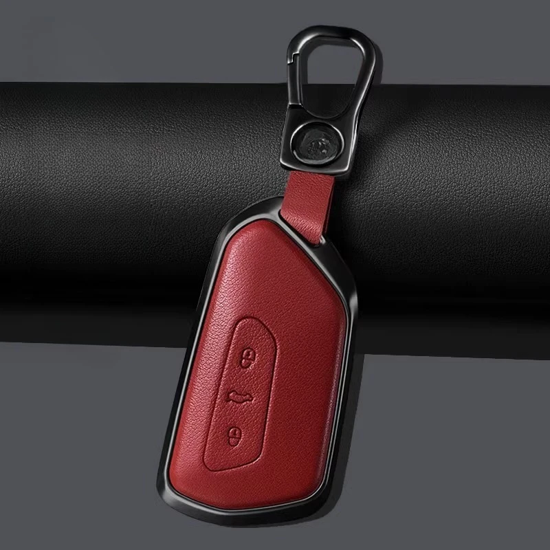 

Suitable for Volkswagen Tiguan Teramont T-ROC Tavendor Aluminum Alloy + Leather Car Remote Key Case Cover