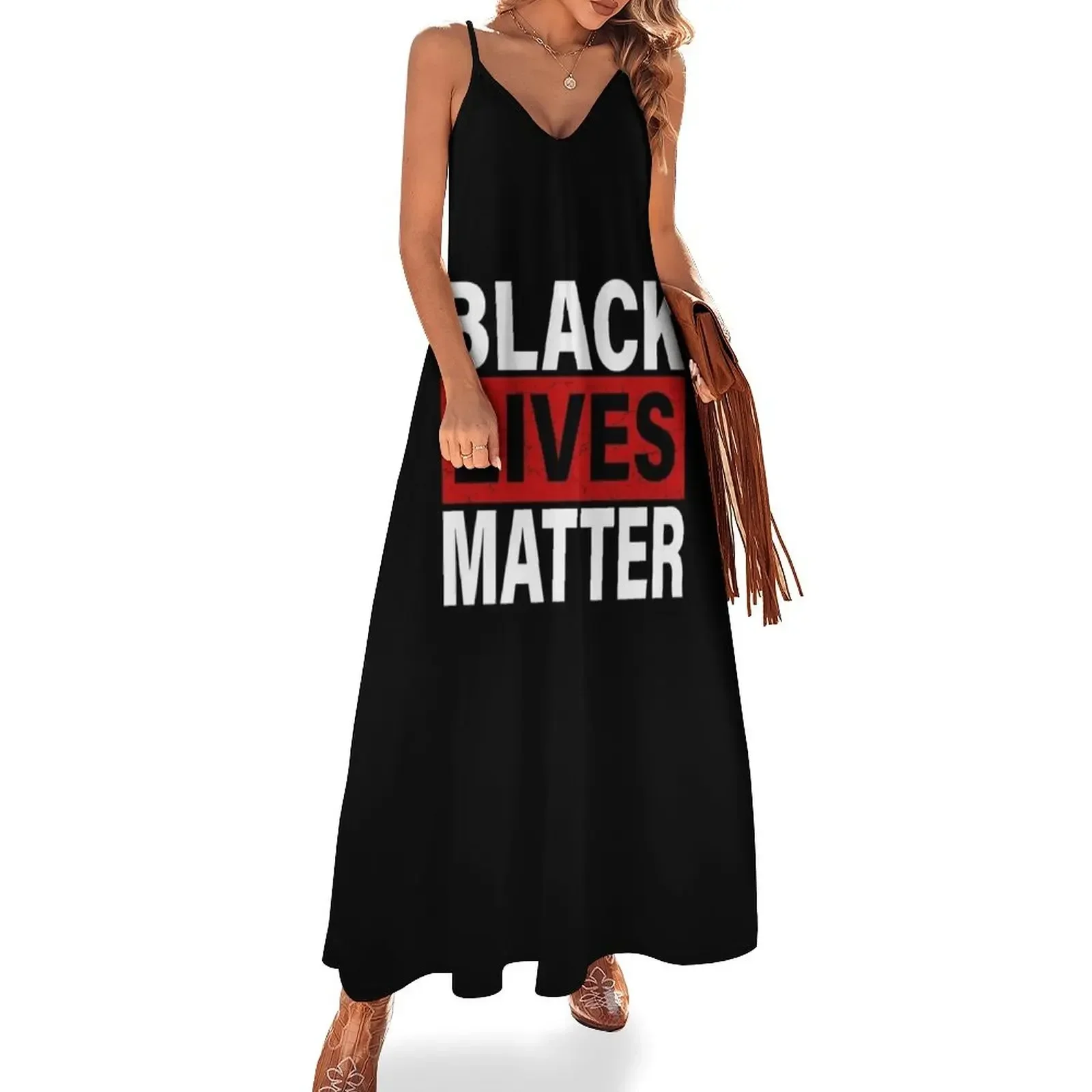 Black Lives Matter T-Shirt With Names Of Victims - BLM Sleeveless Dress long sleeve dresses festival outfit women Dress