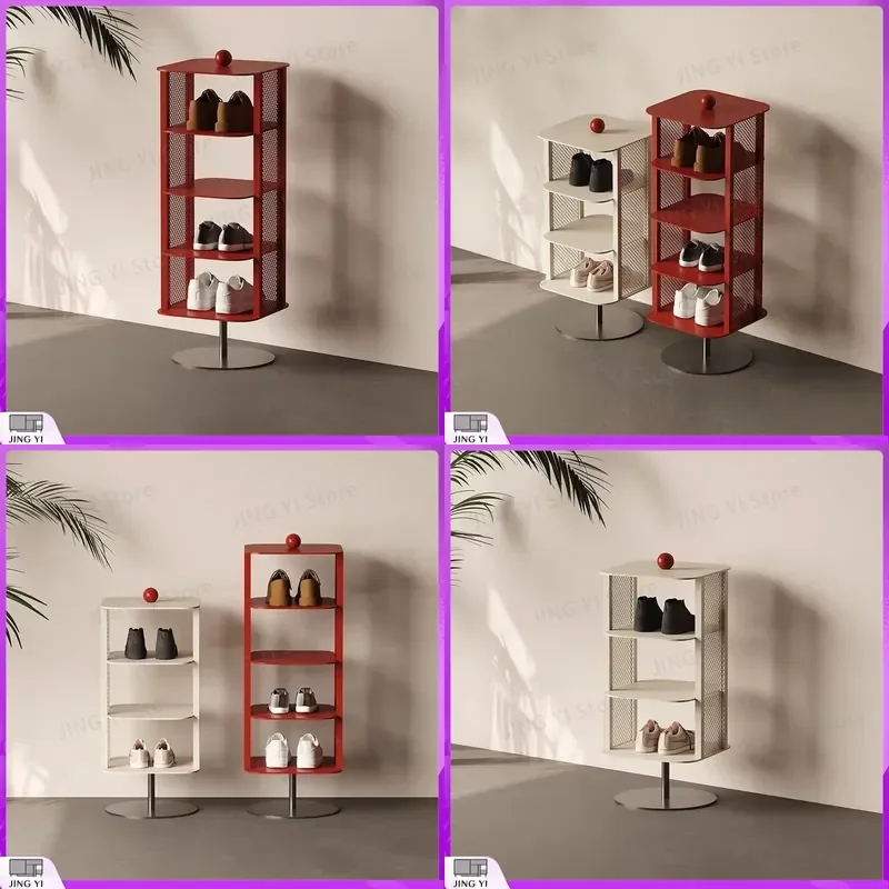 Italian Style Shoe Cabinet Multi-Tier Shoe Rack for Entryway Hallway Small Space Storage Organizer with Adjustable Shelves