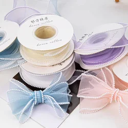 4.5 Meters/Roll Pearl Ribbon Flower Gift DIY Material Used For Wedding Gift Box Bouquet Tie 4cm