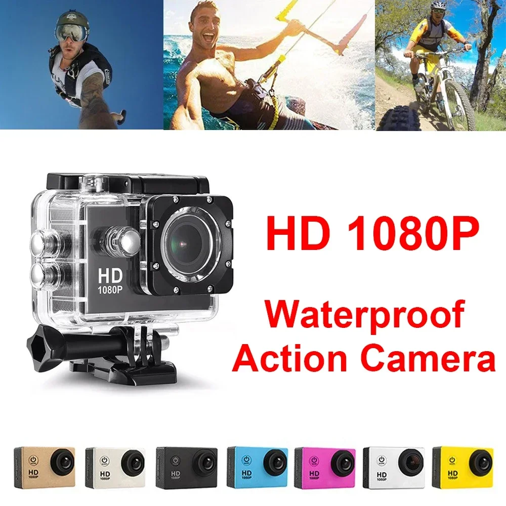 Action Camera Ultra Full HD 1080P 2.0-inch Screen Camcorder Underwater Waterproof Video Recording Sport Extreme Go Pro Cam