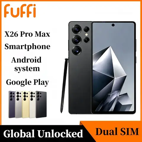 Smartphone FUFFI Global Vision X26 Pro Max Android 12 8GB RAM 512GB ROM Tela de 6.8 Polegadas 1920x1080HD 48MP Rede 5G