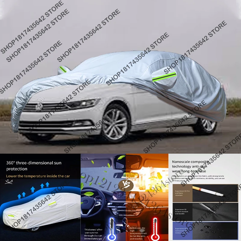 Full Car Cover Compatible with Volkswagen Passat 2015-2023 B8 All-Weather Sun Rain UV Dust Proof Rain Outdoor Indoor Protect
