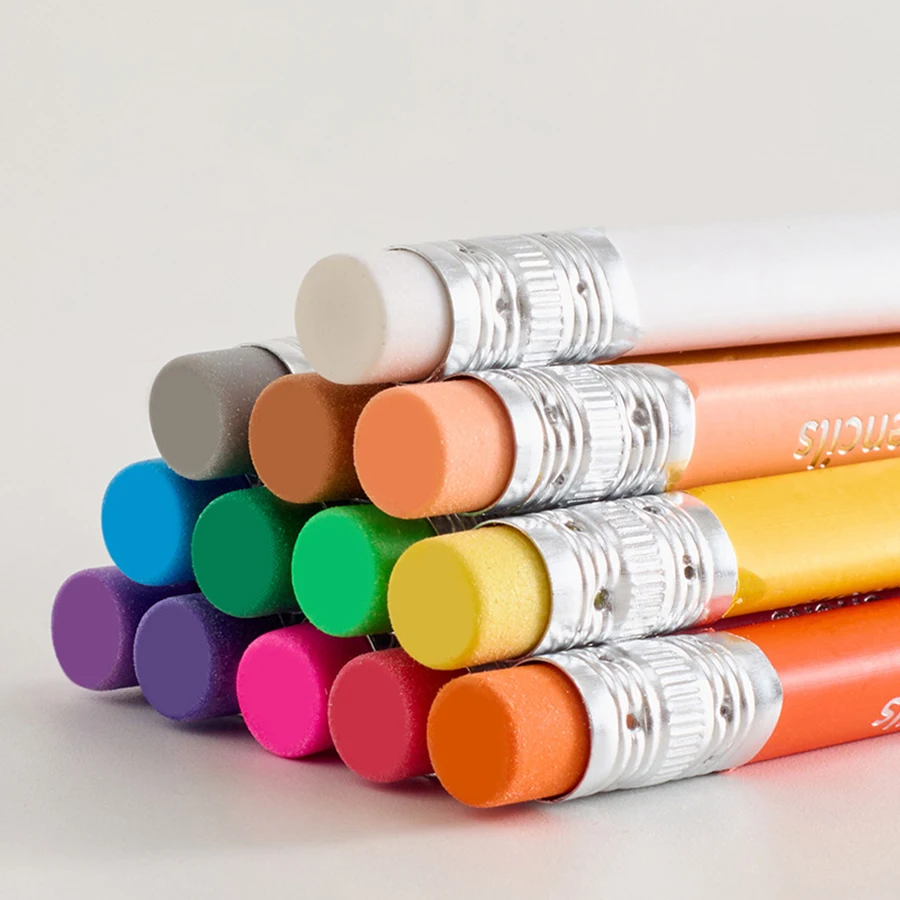 15/28/50 Colors Woodless Erasable Colored Pencils Break-Resistant 3.0mm Thick Core Vibrant Eco-Friendly Pencil Set with Eraser