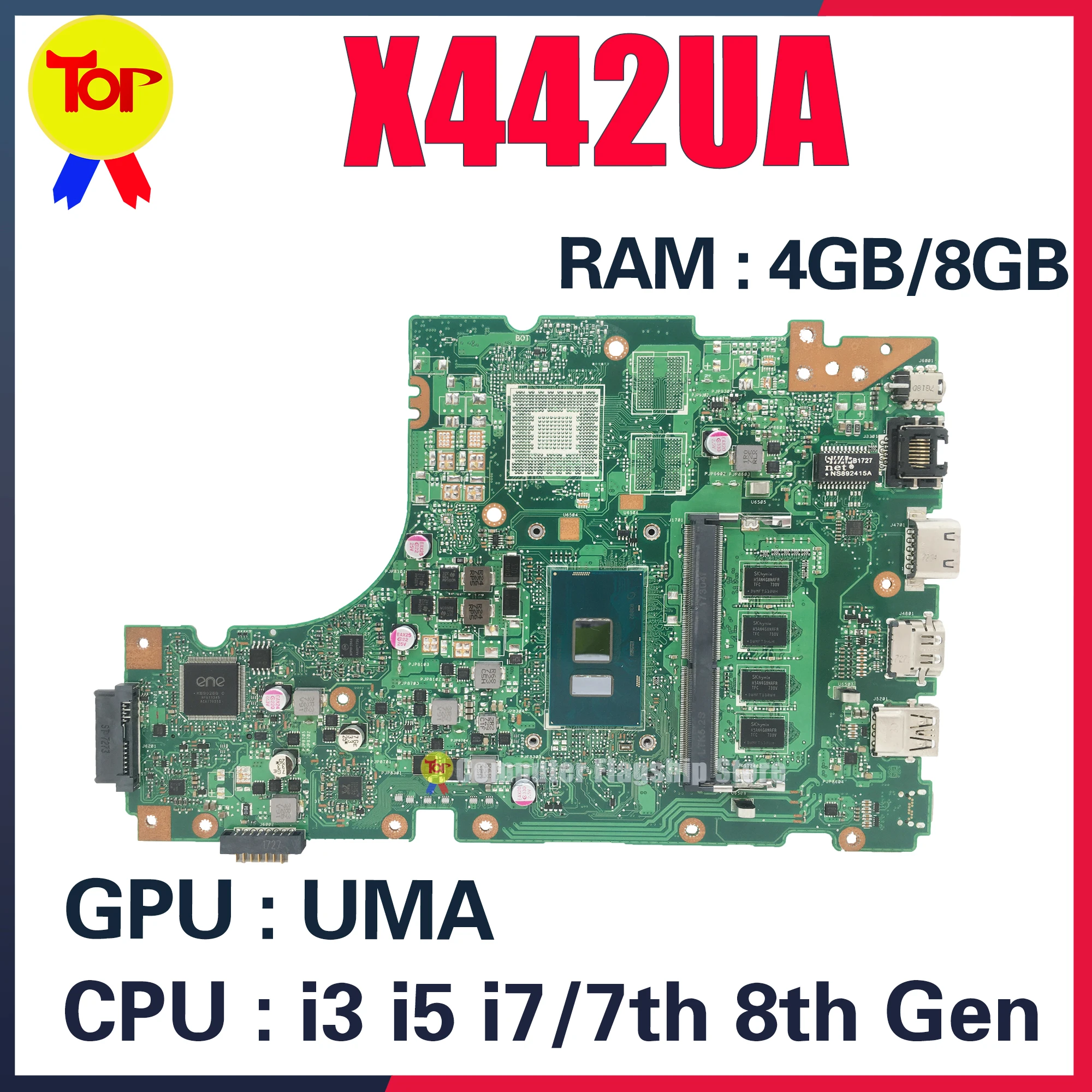 X442UQ Mainboard For ASUS X442U F442U A442U A480U R419U X442UN X442UQR X442URR X442UR X442UF X442UA X442UAR Laptop Motherboard