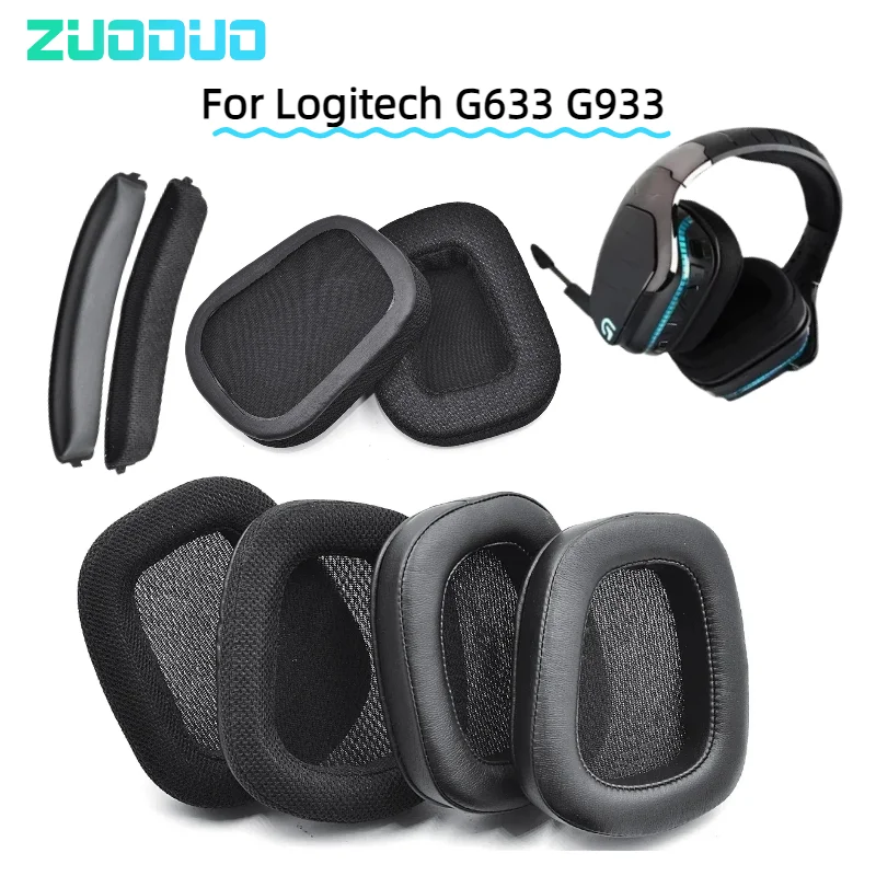 

Ear Pads Headphone for Logitech G633 G933 Headphone Cushion Cover, Replacement Head Band, Earmuff Repair