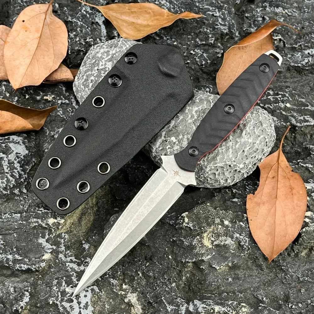 TOOR Fixed Blade Knife with Sheath High Hardness Camping Hiking Knife Portable Ultility Pocket Knife G10 Handle EDC Fishing Tool