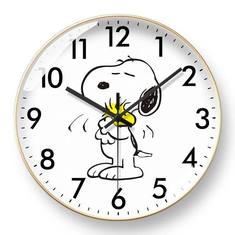 Snoopy cartoon wall clock around the anime home living room dining room children's room learning wall hanging quartz clock