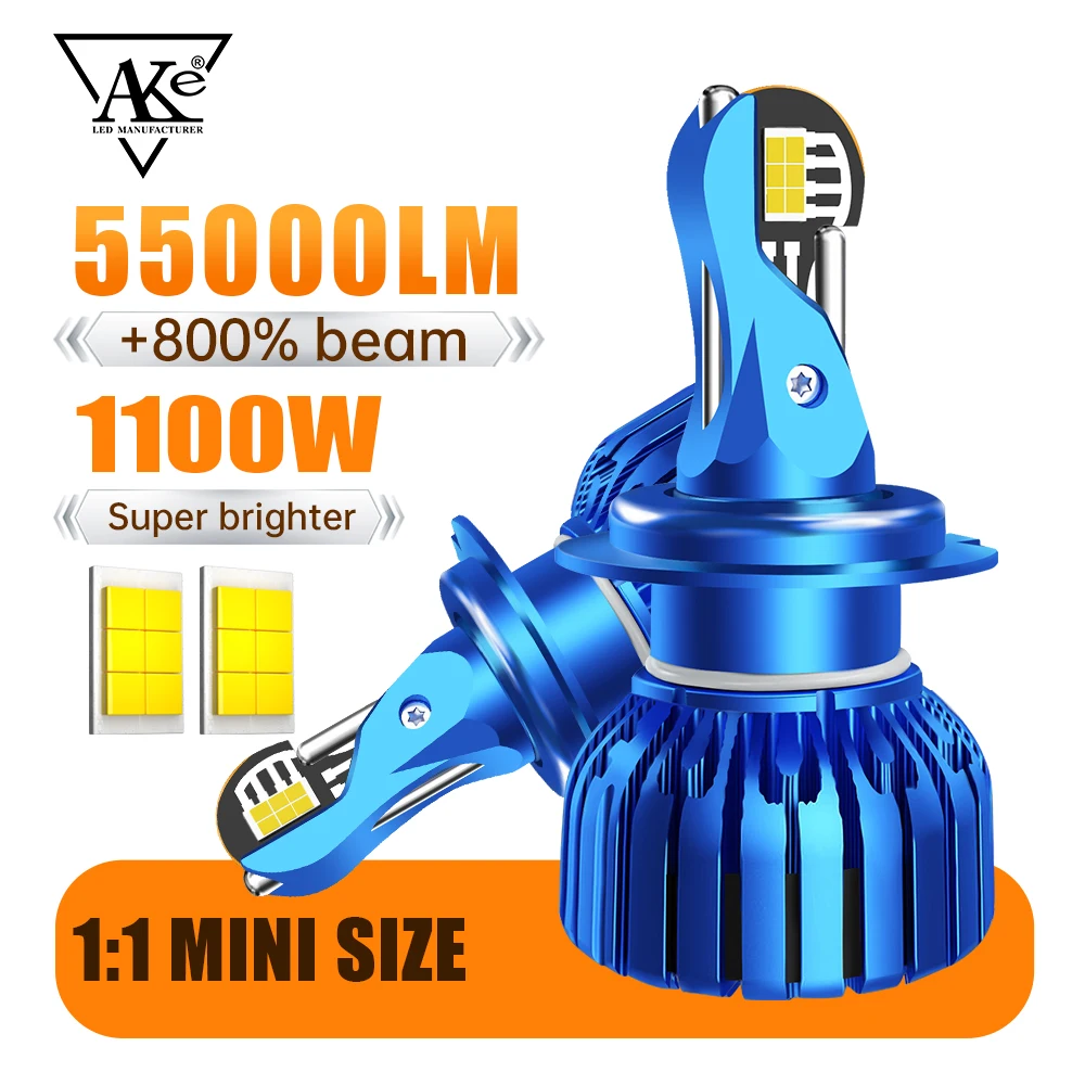 

AKE H7 H4 Fog Light Bulb Car LED Headlight Canbus H1 H11 9005 HB3 9006 HB4 9012 Auto Lamp Bulb 55000LM 1100W Car Light Plug&Play