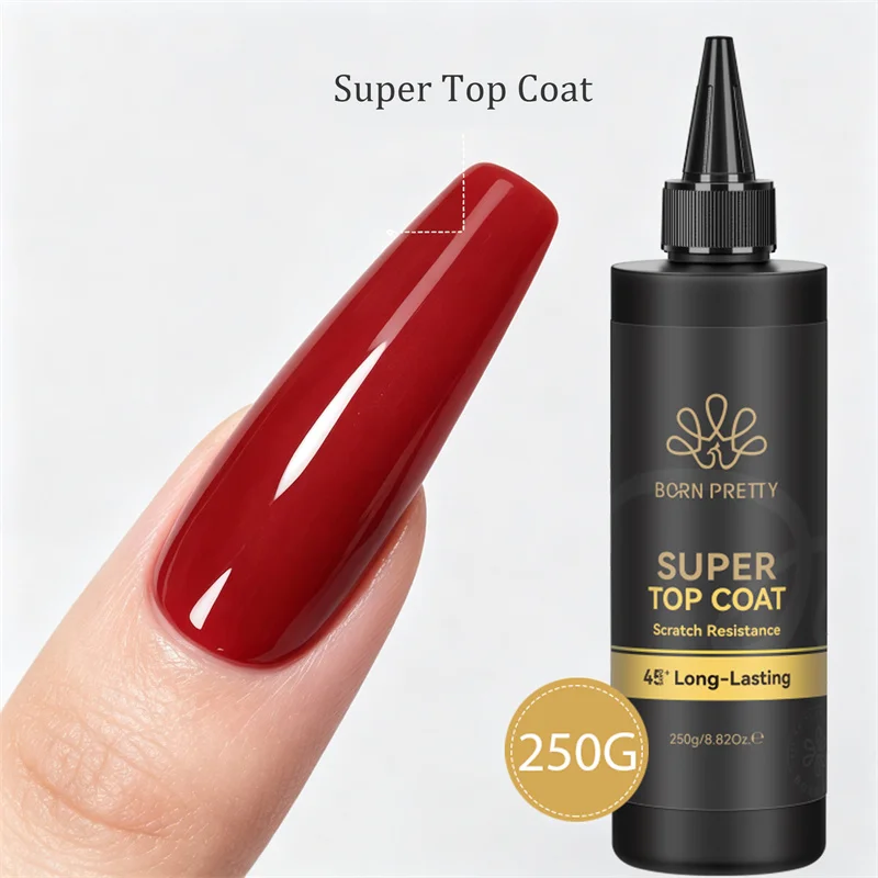 BORN PRETTY 250g Super Top Coat Gel Nail Polish Base Gel Top Coat Semi-Permanent Varnish Soak Off Nail Art Functional Gel