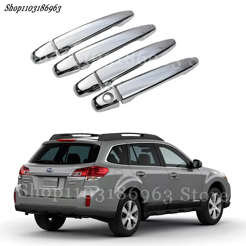 

Gloss Black Door Handle Cover Sticker Trim For Subaru Outback 2010-2014 car Sticker Car-Styling Accessories Cover Auto Parts