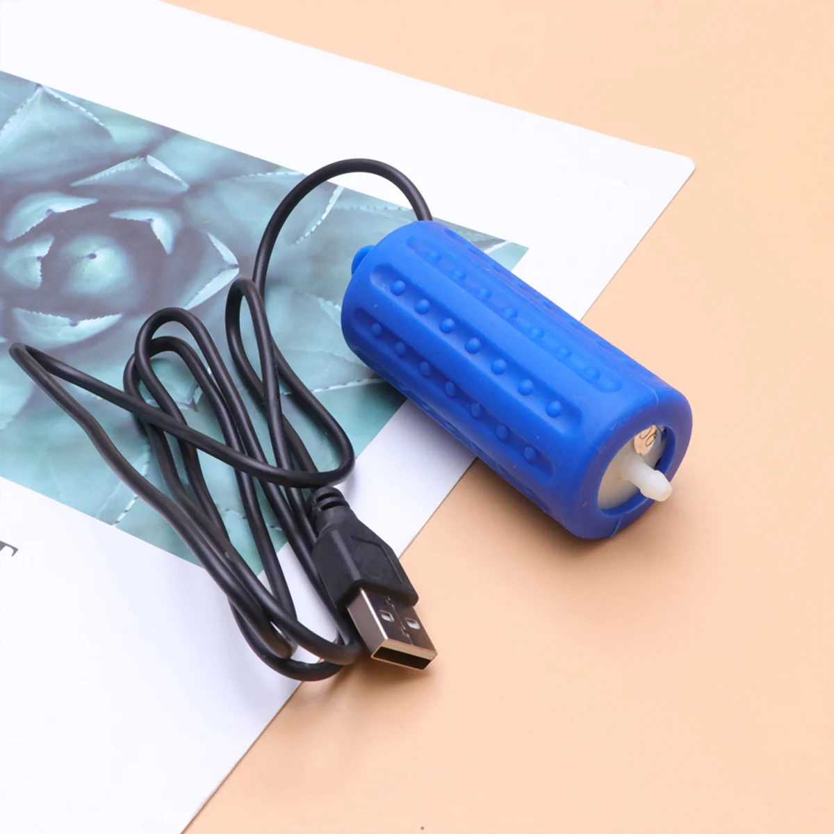 

Silent USB Small Aquarium Air Bubble Disk Stone Aerator Fish Tank Pond Pump Hydroponic Oxygen Hose Dark Blue Low Noise