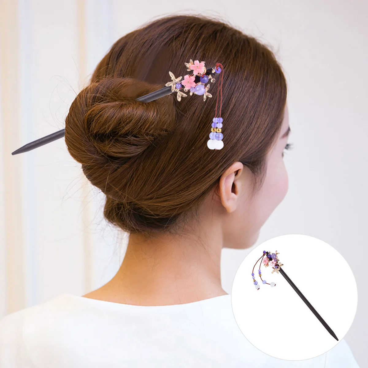 

Wooden Hair Stick Pins Vintage Headdress Durable Lightweight Hairpin for Women Girls Bridal Hairstyle Accessories Retro Design
