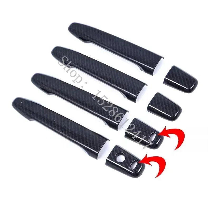 For Mitsubishi Lancer Evolution X EVO 2008-2017 Car Exterior Door Handle Moulding Cover Trim Decor Auto Carbon Fiber Style