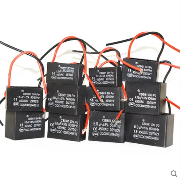 1pcs CBB61 Capacitor 450V For Terminal Ceiling Fan Motor Running 1uF 1.2/1.5/2/2.5/3/4/5/67/8/10 /12/14/15/16/18/20/25UF