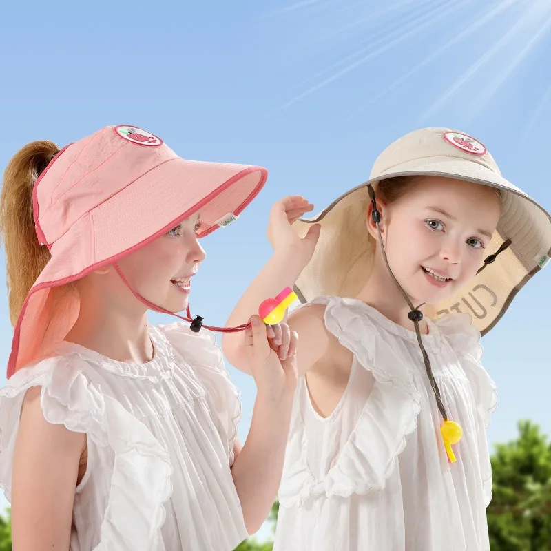 Kids Sun Hat UPF 50+ Wide Brim Sun Mesh Protection Hat for Boys and Girls Summer Beach Hats 2-12Y