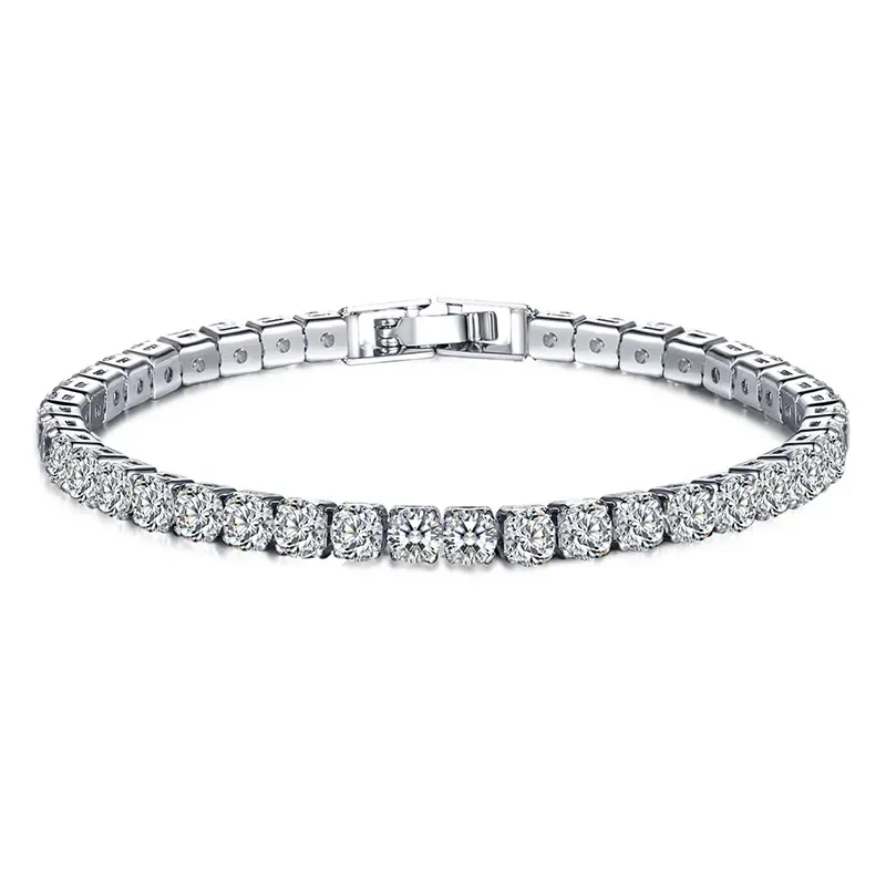 Hot selling 925 sterling silver charming hip-hop zircon exquisite bracelet classic jewelry DIY New Year Christmas gift