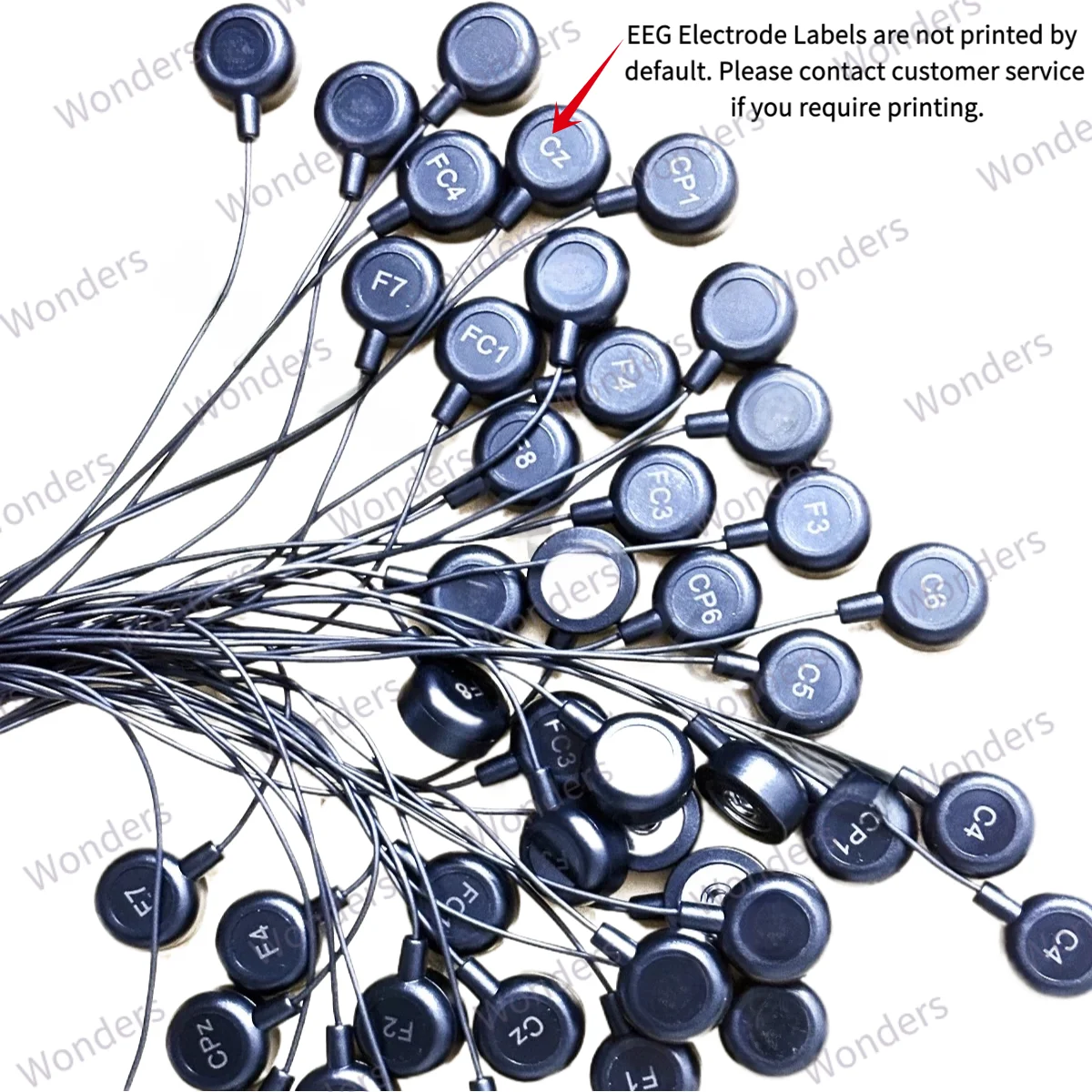 Black Snap EEG Electrode Lead 0.8M Silver Foil Wire DuPont Port for Brain Monitoring Neuro Research EMG and Clinical EEG Systems