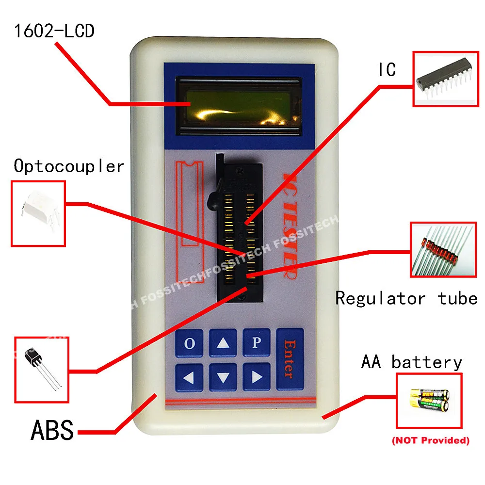 Probador de Chip IC de circuito integrado, optoacoplador de Transistor, amplificador operativo, tubo regulador, dispositivo de identificación automática
