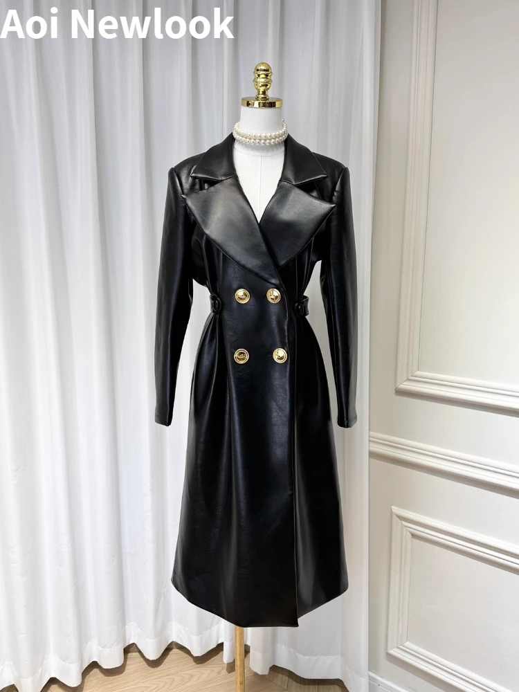 

Advanced Customization Spice Girl Leather Coat Women's 2023 Autumn Winter Imitation Lambskin Shoulder Slim-Fit Commuter Jacket