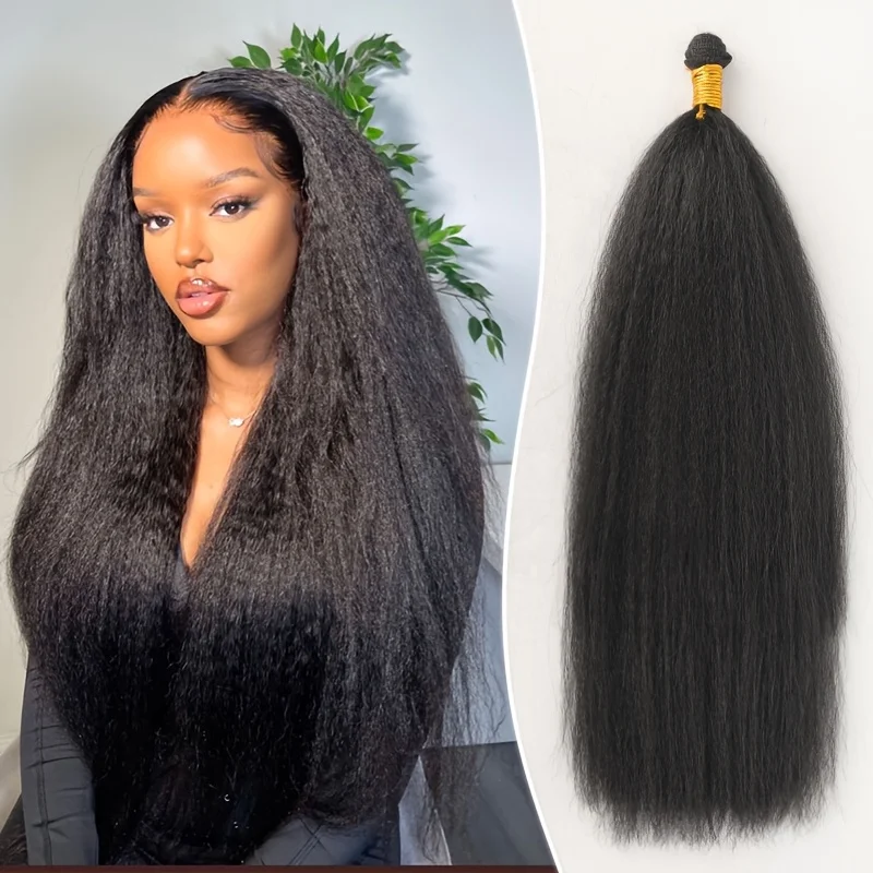 14-22" Yaki Recht Synthetisch Haar 3Pack, Natuurlijke Look, Zacht en Glad, Hoogwaardig Vlechtmateriaal, voor Halloween Kerstmis
