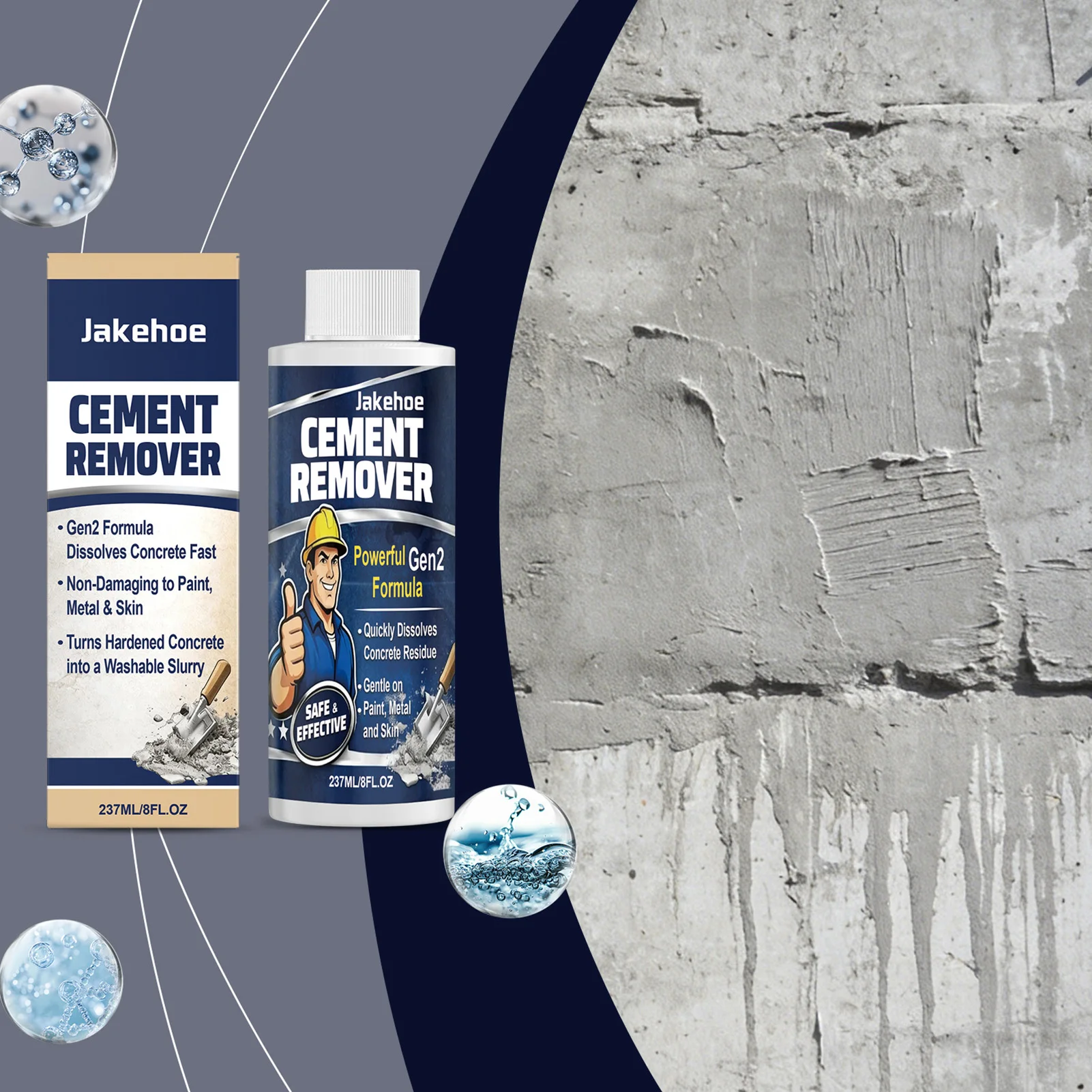 

237ml Concrete Remover Mild Dissolution Cleaning Liquid For Construction Sites And Yards