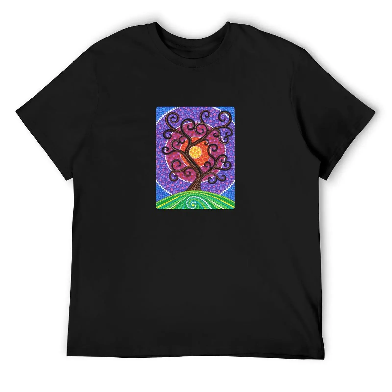 

Spiralling Tree of Life T-Shirt customizeds blacks Short sleeve tee luxury designer t shirt men