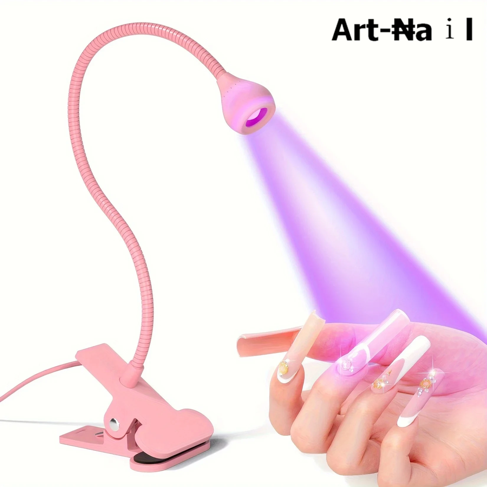 UV LED Lamp Nail Dryer Desktop Gel Polish Curing Adhesive Quick 5W Nail Drying Lamp with Adjustable Head Foot Pedal Switch