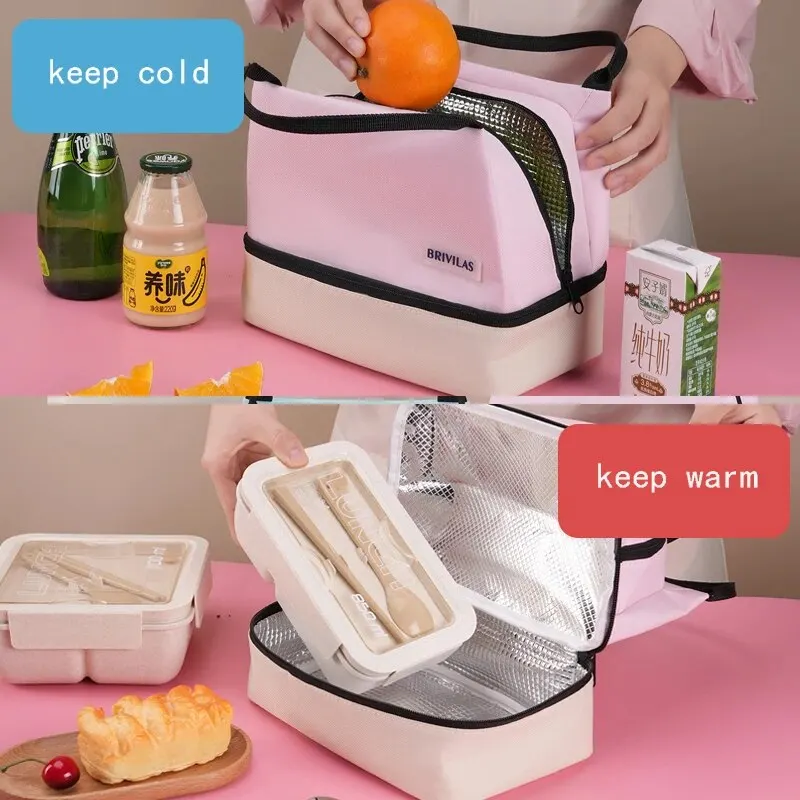 Lunch Bag for Women Freezable Organizer Reusable Cooler Lunch Box for Adult ,School and Picnic Insulated Lunch Bag with Pocket