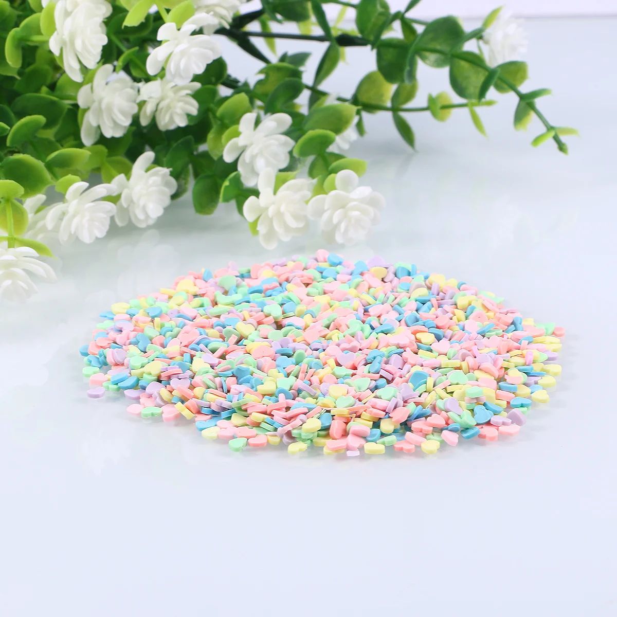 100 جرام حزمة مشرق اللون القلب الرشات خفيفة الوزن بوليمر كلاي حشو قطع DIY بها بنفسك سجل القصاصات الديكور مختلط اللون