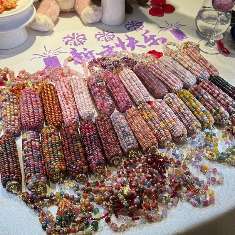 

Color Wenwan Corn Hand Handle Colorful Gem Hand Plate Finished Pendant Hand Plate