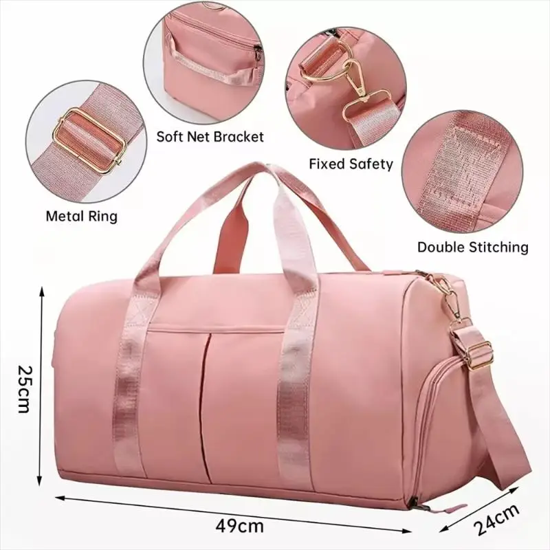 Gym Bag With Shoe Compartment And Wet Bag Airplane Travel Duffel Bag Sports Fitness Tote Bag For Swimming Yoga