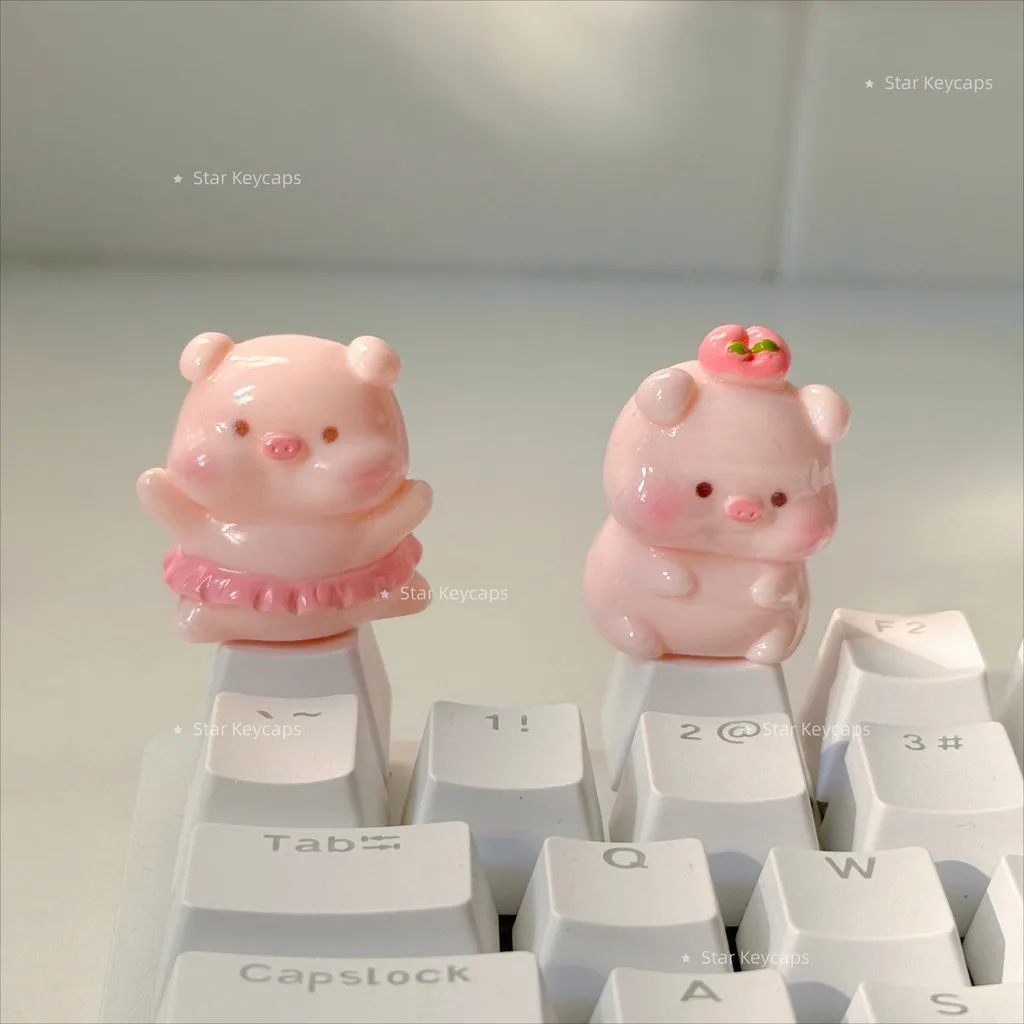 Cute Pink Pig Keycaps Cherry Profile Keycaps for Mechanical Keyboard Key Caps Gamer Customized Gifts