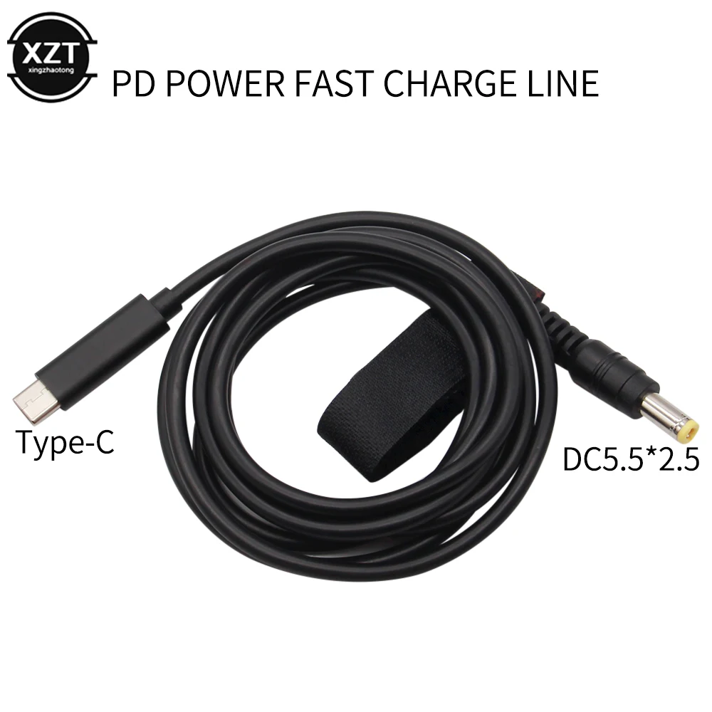 PD2.0 3.0 a DC 5.5*2.5 Decoy Trigger Adapter Cable TYPE-C PD Decoy Line 65W Notebook Charger Wire 1.5M