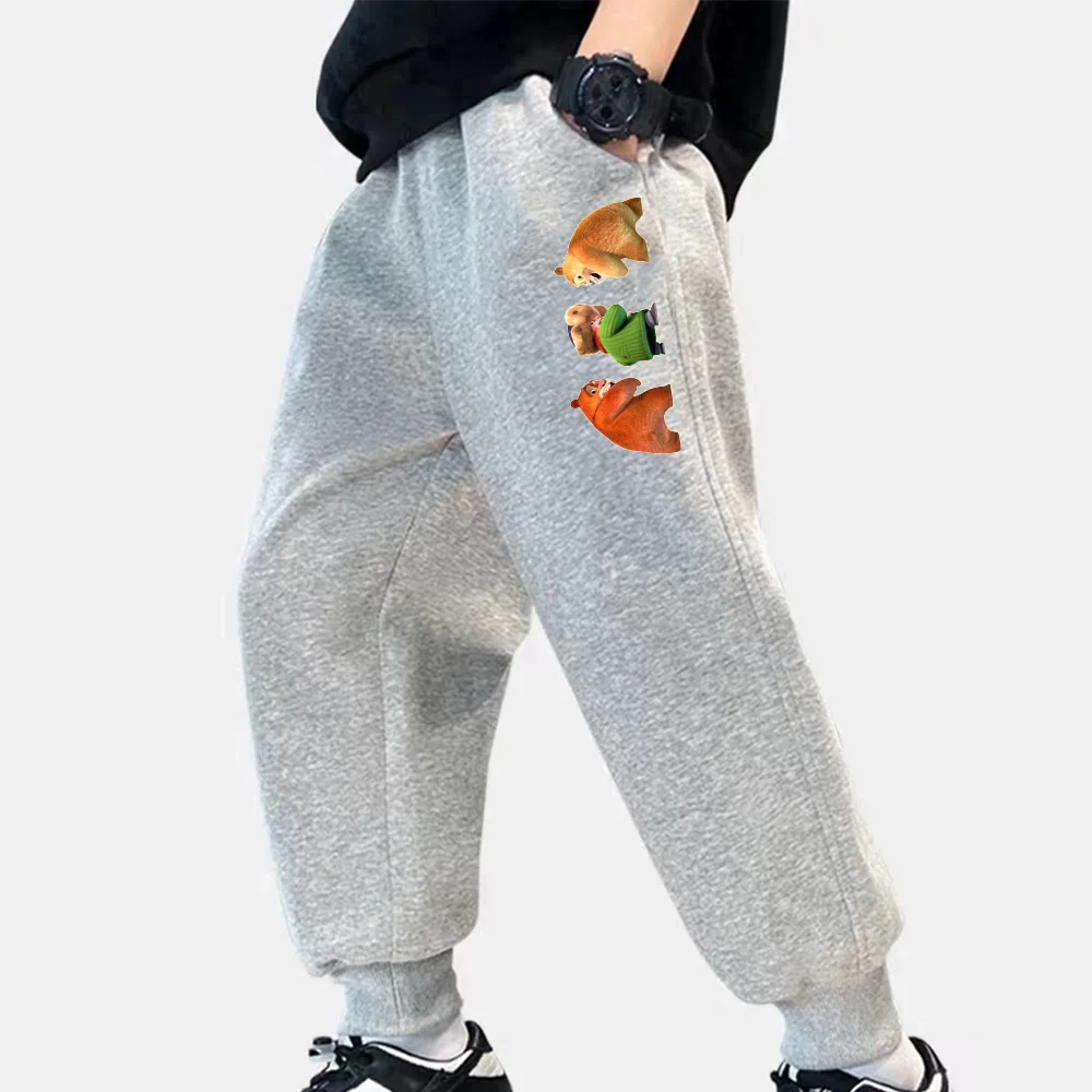 

3-13 year old boys fall new pants cartoon bald strong through clothing comfortable pants children's outdoor sports pants