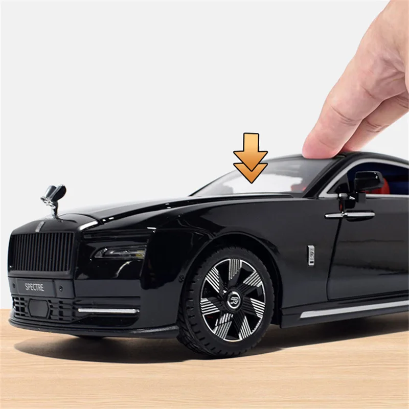 Rolls Royces Spectre-modelo de coche Luxy de aleación de Metal fundido a presión, vehículos de coche de nueva energía, modelo de sonido y luz,