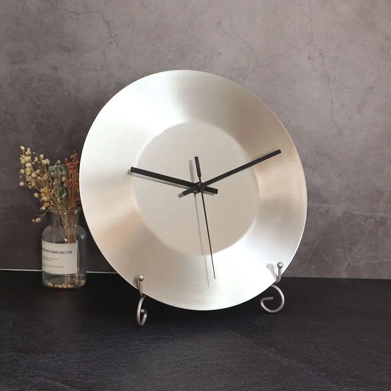 Round No Numbers Silent Wall Clock Modern Minimalist Industrial Nordic Trendy Living Room Studio Office Home Art Decor Clock