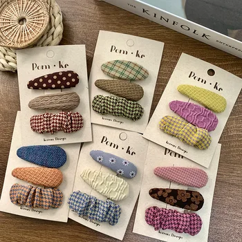 3Pcs/Set Women Girls Fashion Coffee Color Geometric Stars Ornament Hair Snap Clips Adult Sweet Hairpins Female Hair Accessories