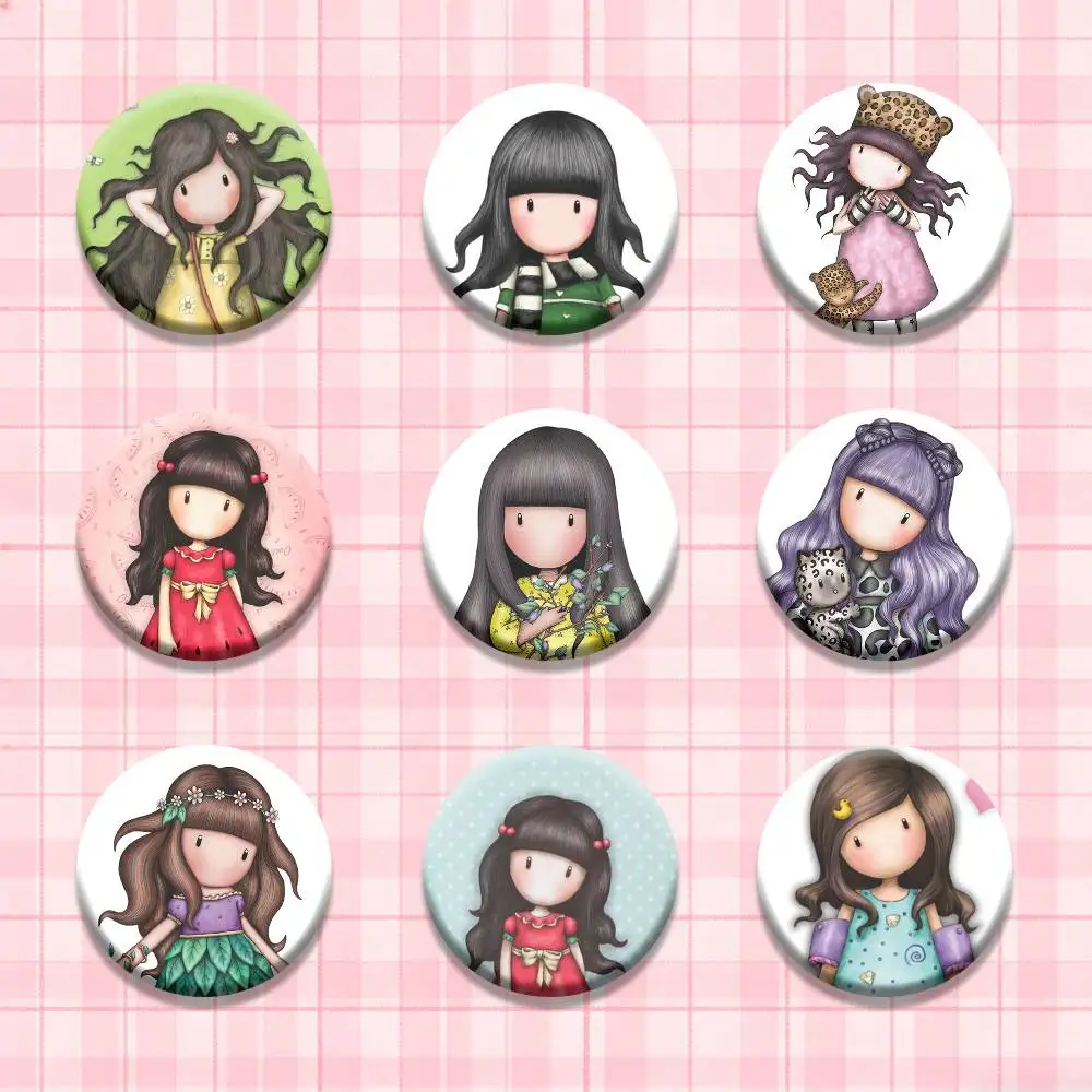 Cartoons S-Santoro Gorjuss Brooches Cartoon Badge Pins Backpack Hat Accessories Friend Gift