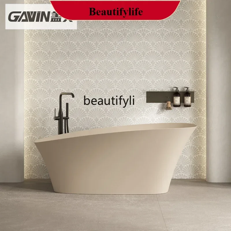 

FF5 Matte household artificial stone bathtub Double hotel B & B integrated freestanding bath