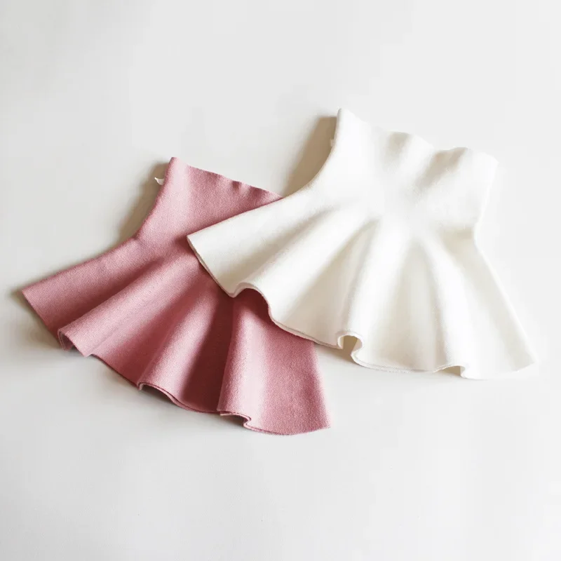Winter Infant Baby Girls Tutu Skirt Children Fashion Mini Pleated Knitted Skirts Toddler Kids Clothes Autumn 2-10Years
