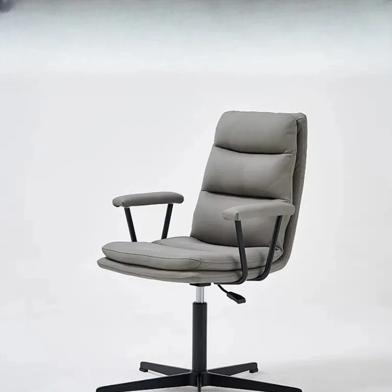 

Leather computer chair desk chair comfortable sedentary bedroom office study rotating study home chair