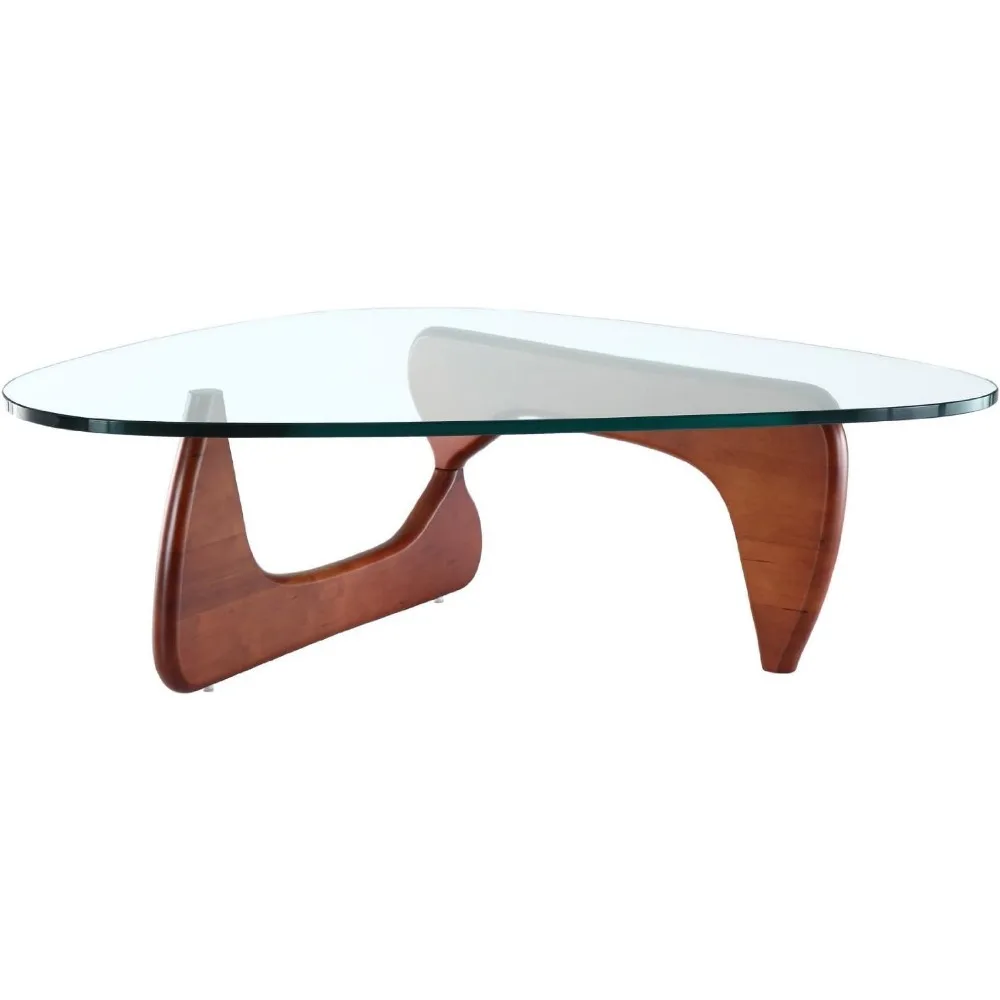 eMod - Noguchi Triangle Coffee Table Glass Top (Walnut)