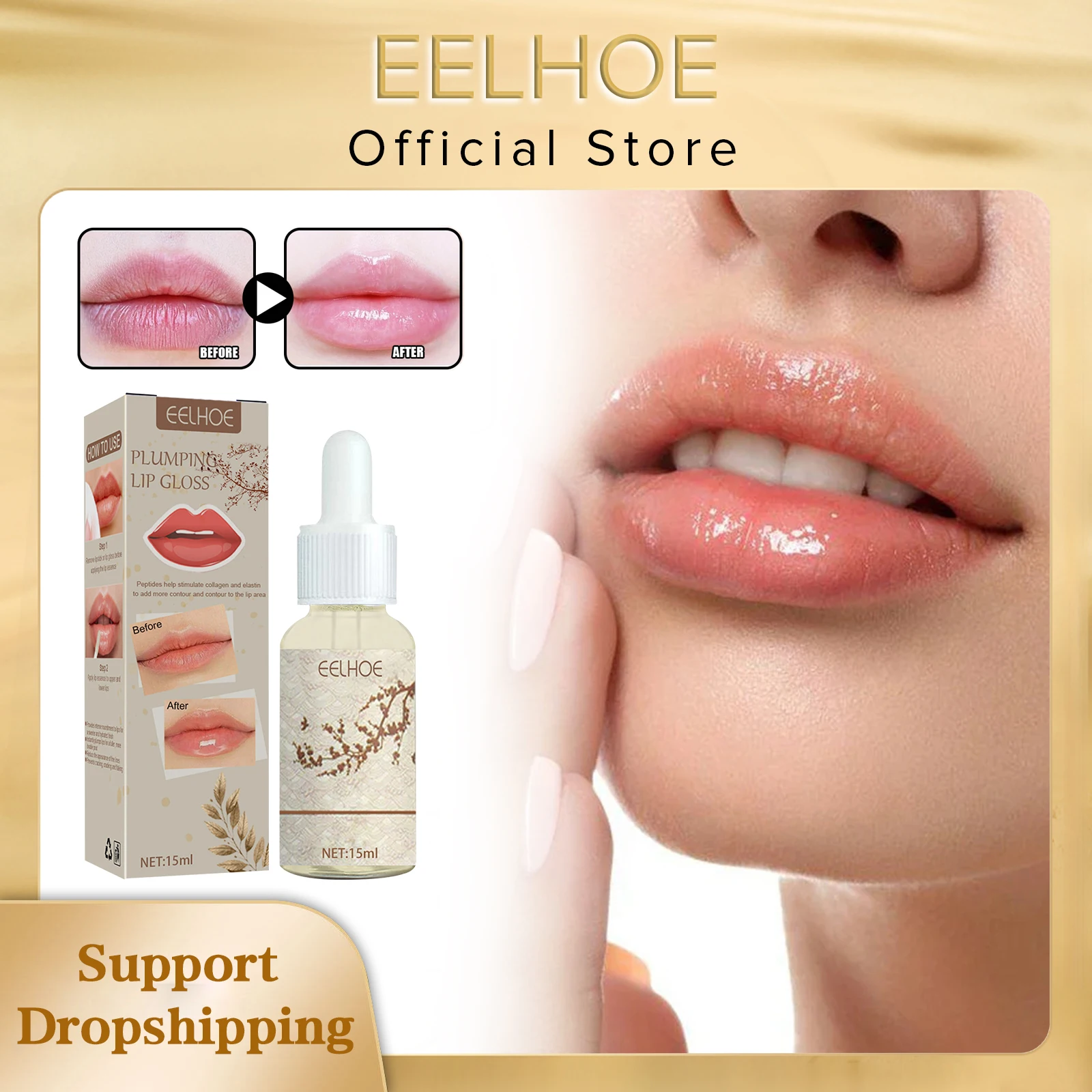 EELHOE Lip Plumper Essential Oil Enhancer Nourishing Fluid Instant Volumizing Moisturizing Sexy Reduce Fine Lines Lip Oil Makeup