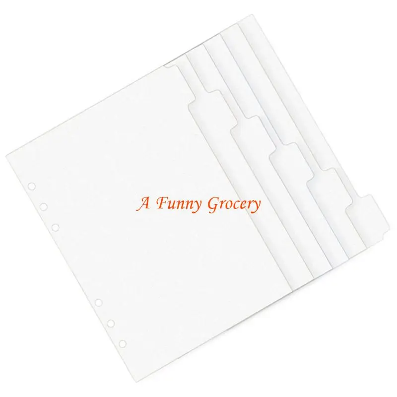 652E 6Pcs Clear Binder Dividers with Label Space 6 Hole Punched Binder Divider