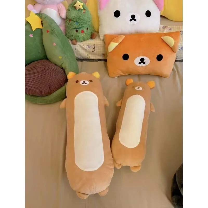 60-80 سنتيمتر Rilakkuma لطيف وسادة طويلة ألعاب من نسيج مخملي اضافية لينة الساق الحضن وسادة للنوم وسادة أريكة مكتب قيلولة وسادة هدية #6