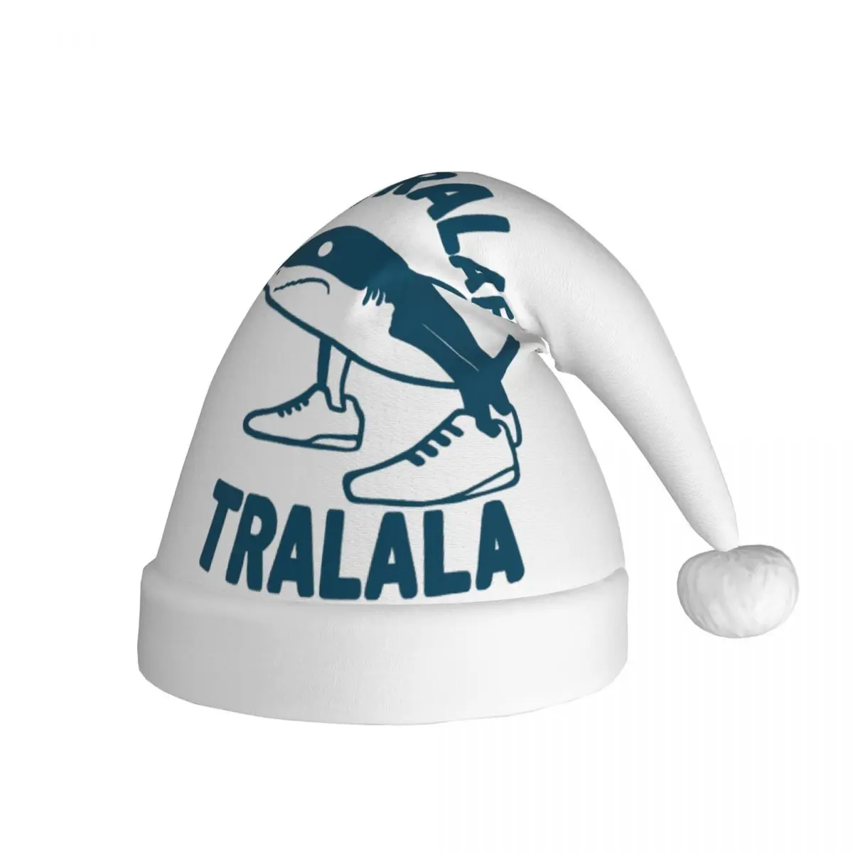Shark In Shoes Brain Rot Tralaero Tralala Winter Warm Christmas Hats for Adult Men Women Italian Brainrot Santa Hat Cap Supplies